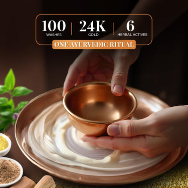 Just Herbs 24K Gold with Pure Ghee Souffle Day Cream for Deep Nourish Moisturising Anti Ageing | Improve Skin Elasticity | Reduce Dullness | Non Sticky | All Skin Types Moisturiser for Women 50ml